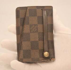 Louis Vuitton Damier Check Leather Key Case w/ Key Ring Brown M0092